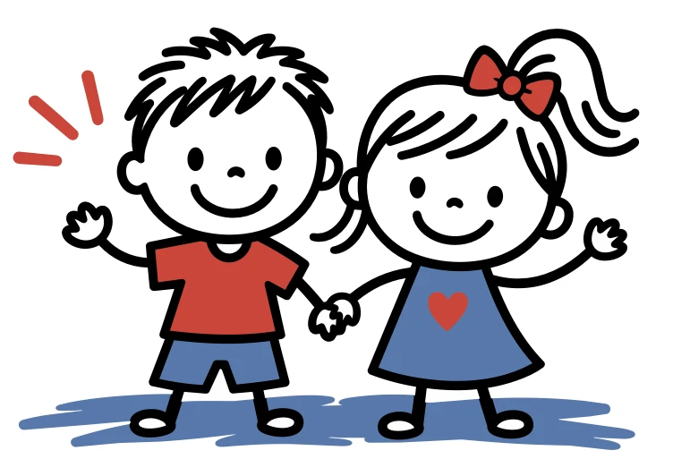 Kids holding hands having fun at UPK